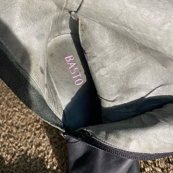 Women’s Basto Black Leather Winter Boots Size 8 - Picture 8 of 11